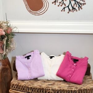 GAP Kids' Sweater Trio - Pink, White, Lavender
